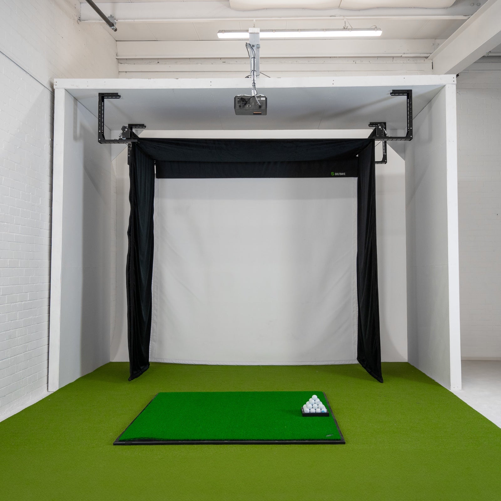 Golfbays Retractable Simbox Golf Simulator Enclosure - W 3.8m x H 3m x D 1.5m