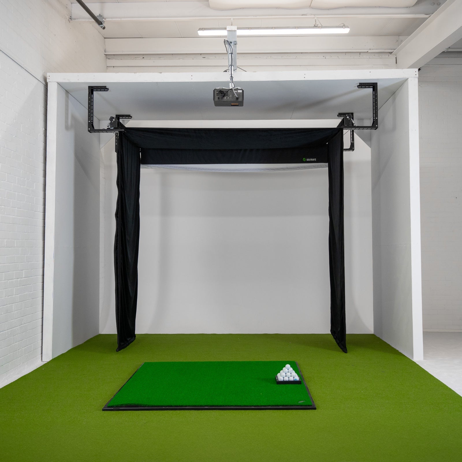 Golfbays Retractable Simbox Golf Simulator Enclosure - W 3.8m x H 3m x D 1.5m