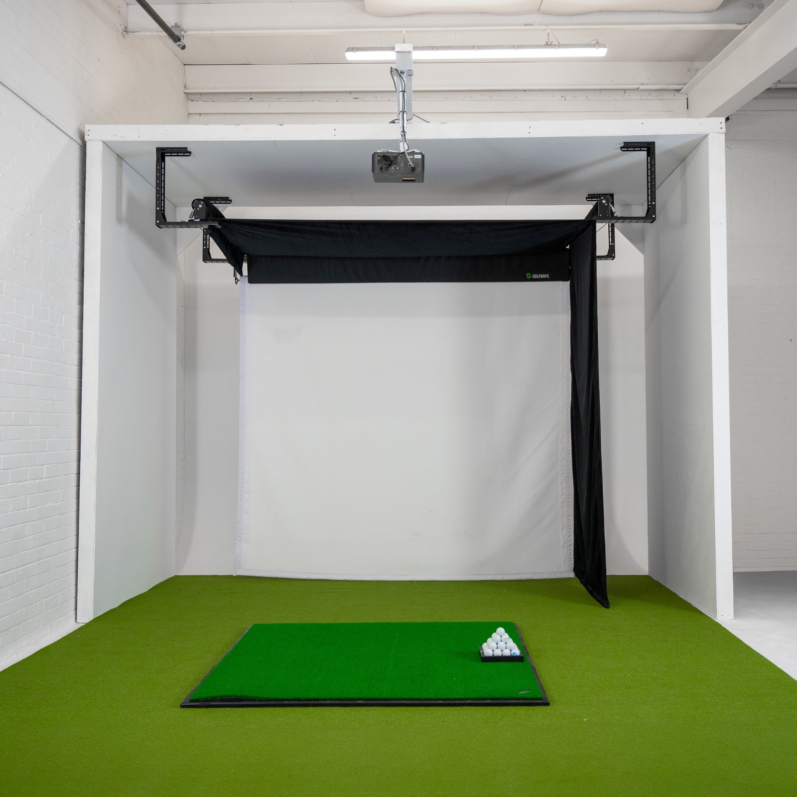 Golfbays Retractable Simbox Golf Simulator Enclosure - W 3.8m x H 3m x D 1.5m