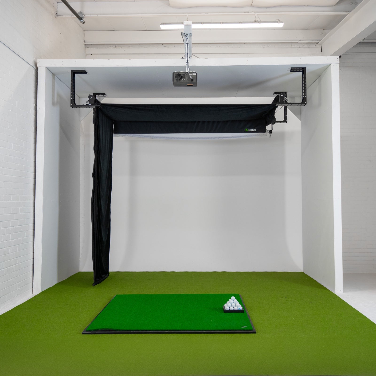 Golfbays Retractable Simbox Golf Simulator Enclosure - W 3.8m x H 3m x D 1.5m