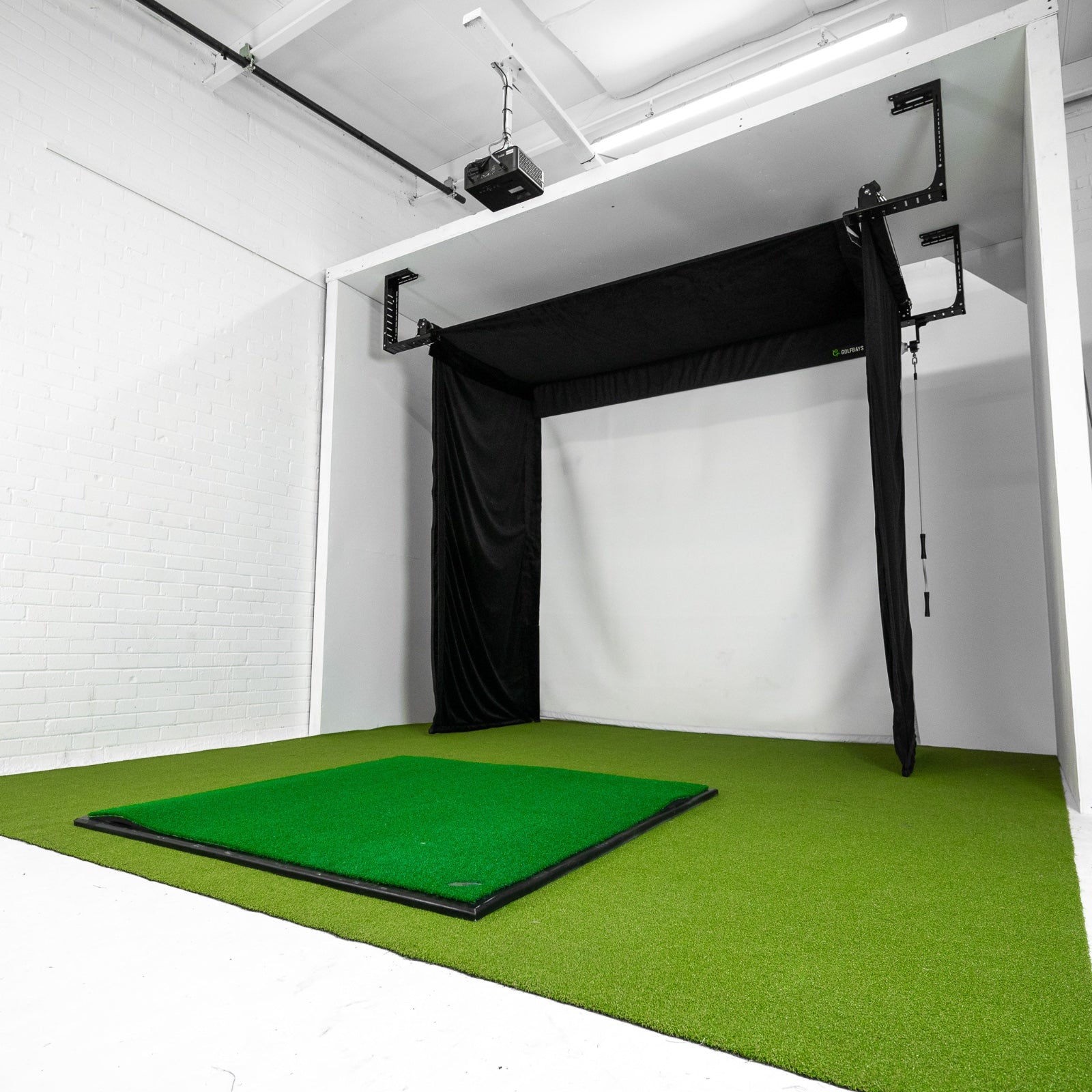 Golfbays Retractable Simbox Golf Simulator Enclosure - W 3.8m x H 3m x D 1.5m
